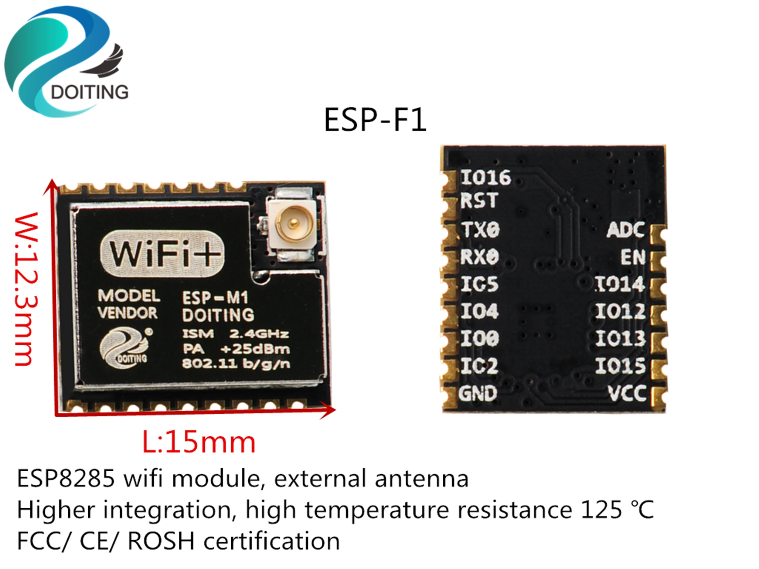 ESP-M1 ESP8285 Serial Port Wireless WiFi Transmission Module for ESP8266 