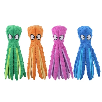 

8 Legs Octopus Soft Stuffed Plush Squeaky Dog Squeakers Toy Sounder Sounding Paper Middle Big Sized Dogs Frenchbull