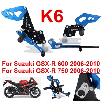 

K6 Black B style Blue Motorcycle Footrest Rear Foot Pedal Pegs Set For Suzuki GSX-R 600 750 GSX-R GSXR D40