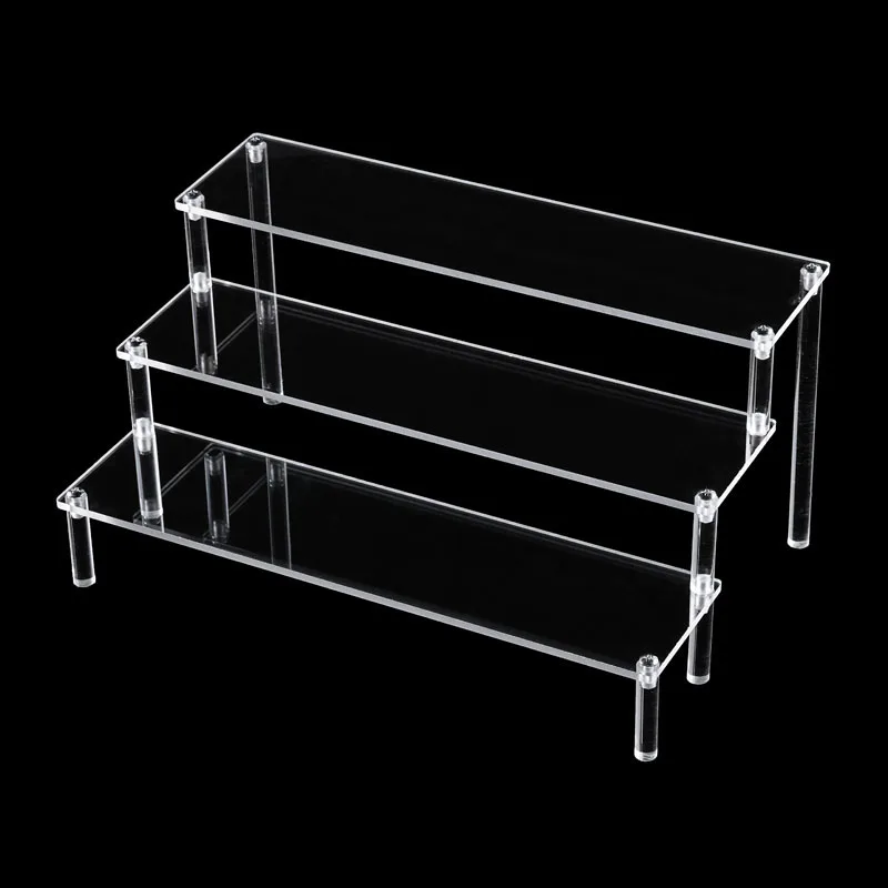 

3-stair Removable Rack Display Organizer Acrylic Clear Doll Jewelry Cosmetics Storage Box Nail Polish Display