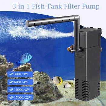 

Aquarium Filter Submersible Power Internal Filters for Fish Tank Filter Pump 3 in 1 Spray Flow Biological Filters 3W/4W/8W/22W