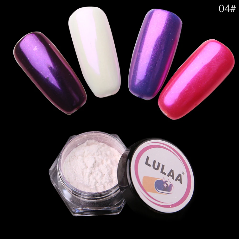 Lulaa 1 коробка Волшебная зеркальная пудра для ногтей перламутровая втирка для ногтей пыль маникюр Дизайн ногтей Блеск хром порошок украшения для ногтей TSLM1