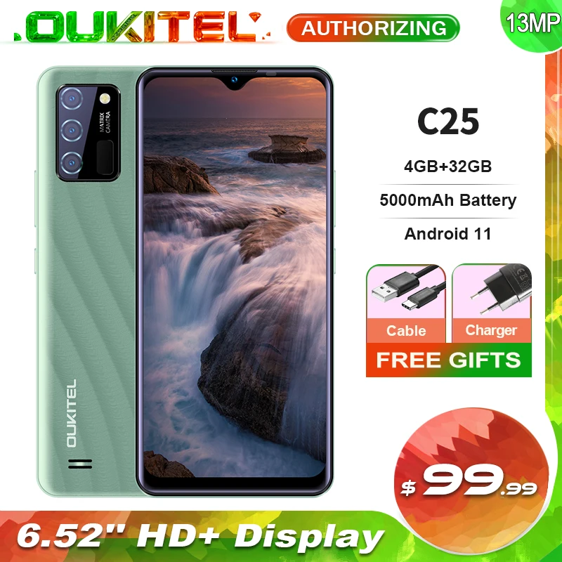 Смартфон OUKITEL C25 на Android 11 экран 6 52 дюйма 4 Гб + 32 ГБ | Мобильные телефоны и