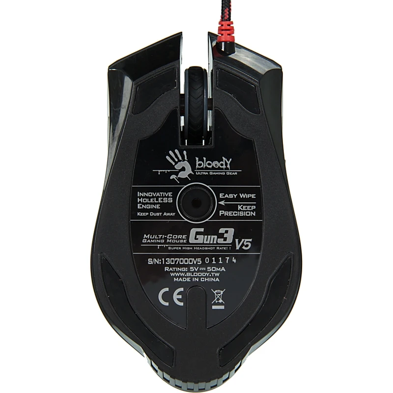 Мышь A4 Bloody V5 черный оптическая(3200dpi) USB игровая(8but