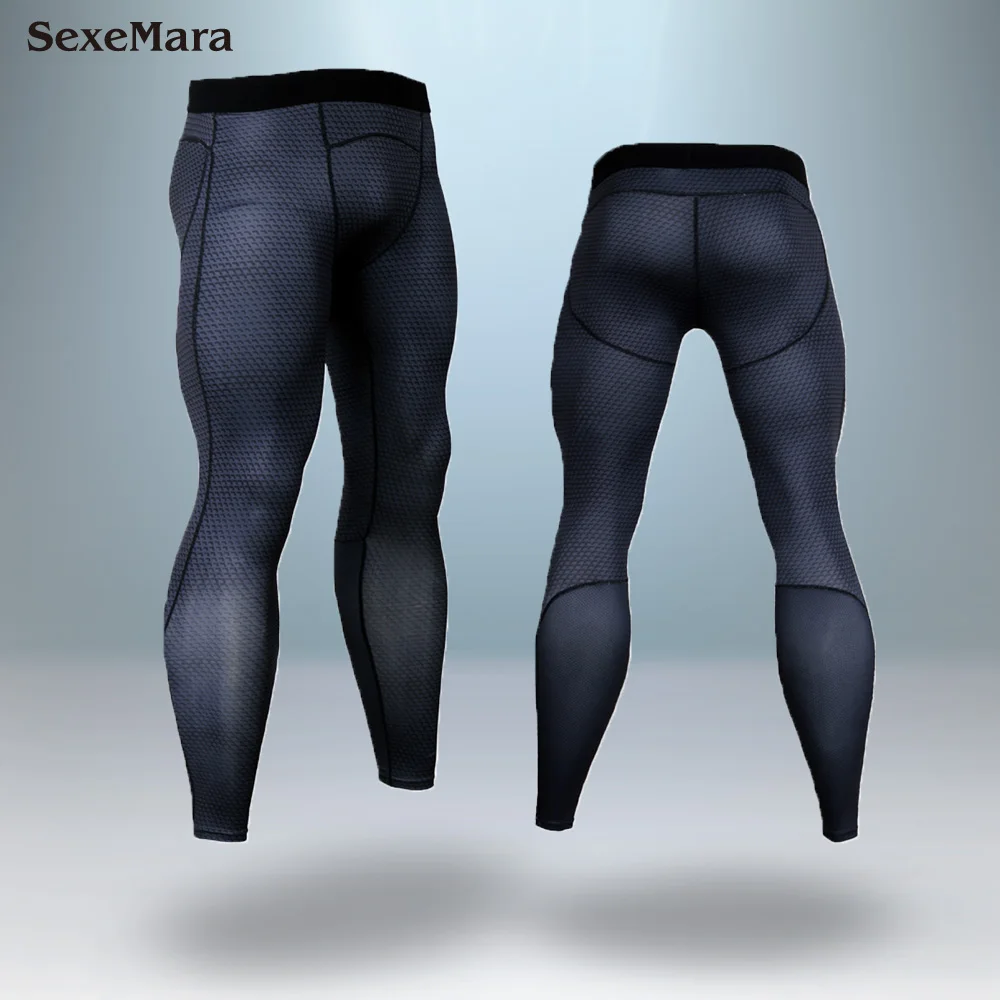 Trousers Мужские 3D компрессионные беговые костюмы, одежда, спортивный комплект, длинная футболка и штаны, для тренажерного зала, фитнеса, тренировок, колготки, мужская спортивная одежда - Цвет: Trousers