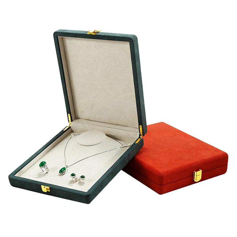 

Microfiber Casket for Jewelry Set Box for Wedding Packaging Ring Necklace Earring Jewellery Gift Organizers Case 20x23x5cm