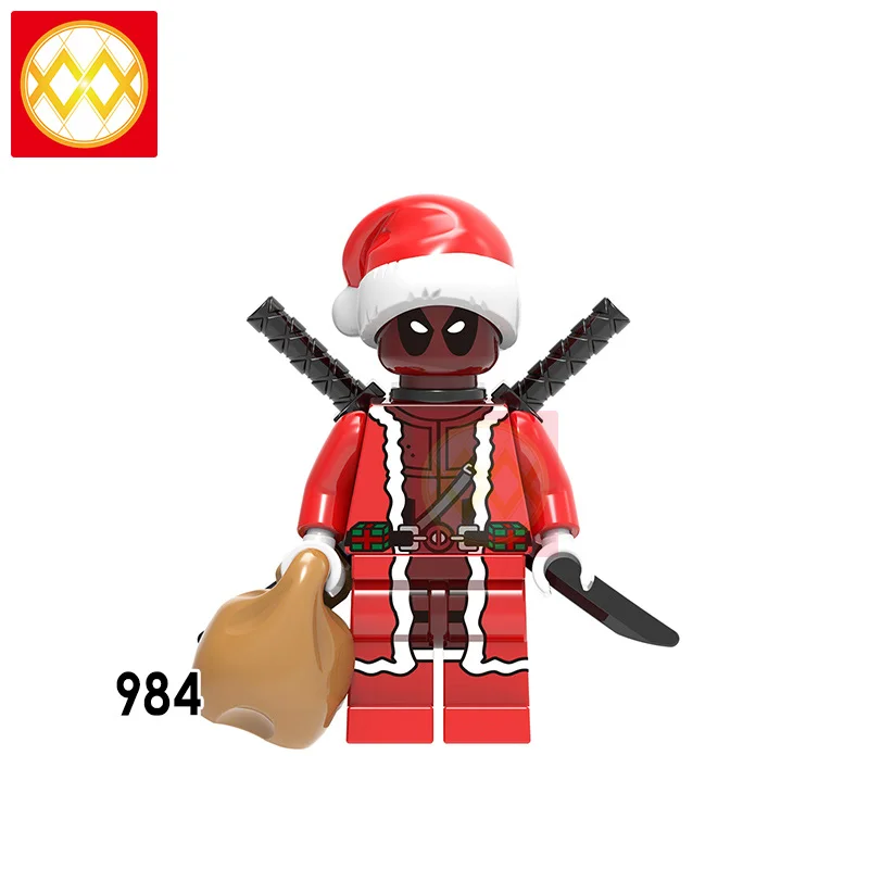 XH984 100 шт/партия оптовые игрушки X-men Santa Wolverine Deapool мутанты машина для уничтожения кабеля Человек-паук Харли Куинн строительный блок подарок - Цвет: XH984