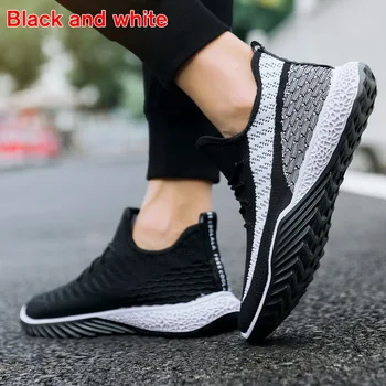

2020 Men's Brand Casual Shoes Breathable Soft Sneakers Mesh Summer Flying Fabric Casual Shoes Krasovki Zapatos Hombre