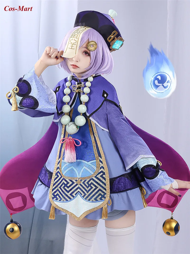 

Hot Game Genshin Impact Qiqi Cosplay Costume Lovely Combat Uniform Female Halloween Activity Party Role Play Clothing S-XL