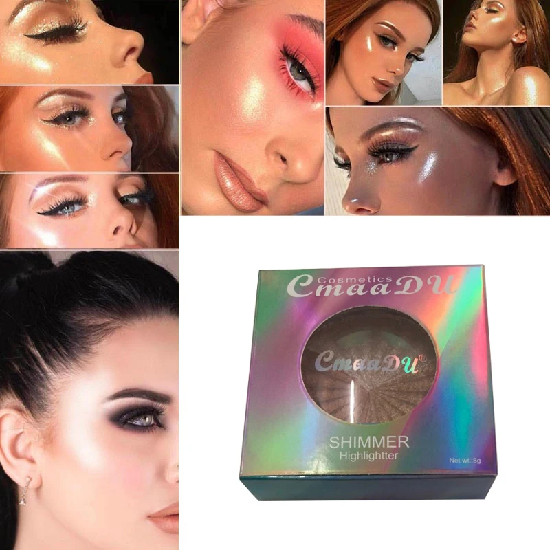 

Cmaadu Face Powder Highlighter Bronzer Face Contour Palette Shimmer Powder Base Long Lasting Facial Makeup Palette TSLM1