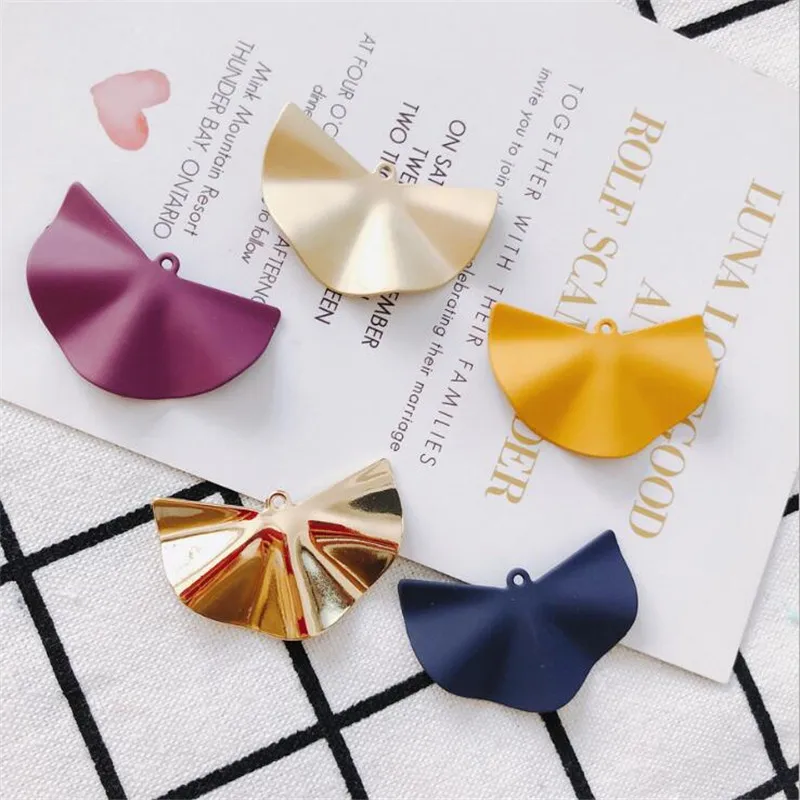10pcs/lot New Arrival Creative Paint Fan Charms Connectors for Diy Fashion Earrings Alloy Pendant Jewelry Accessories | Украшения и