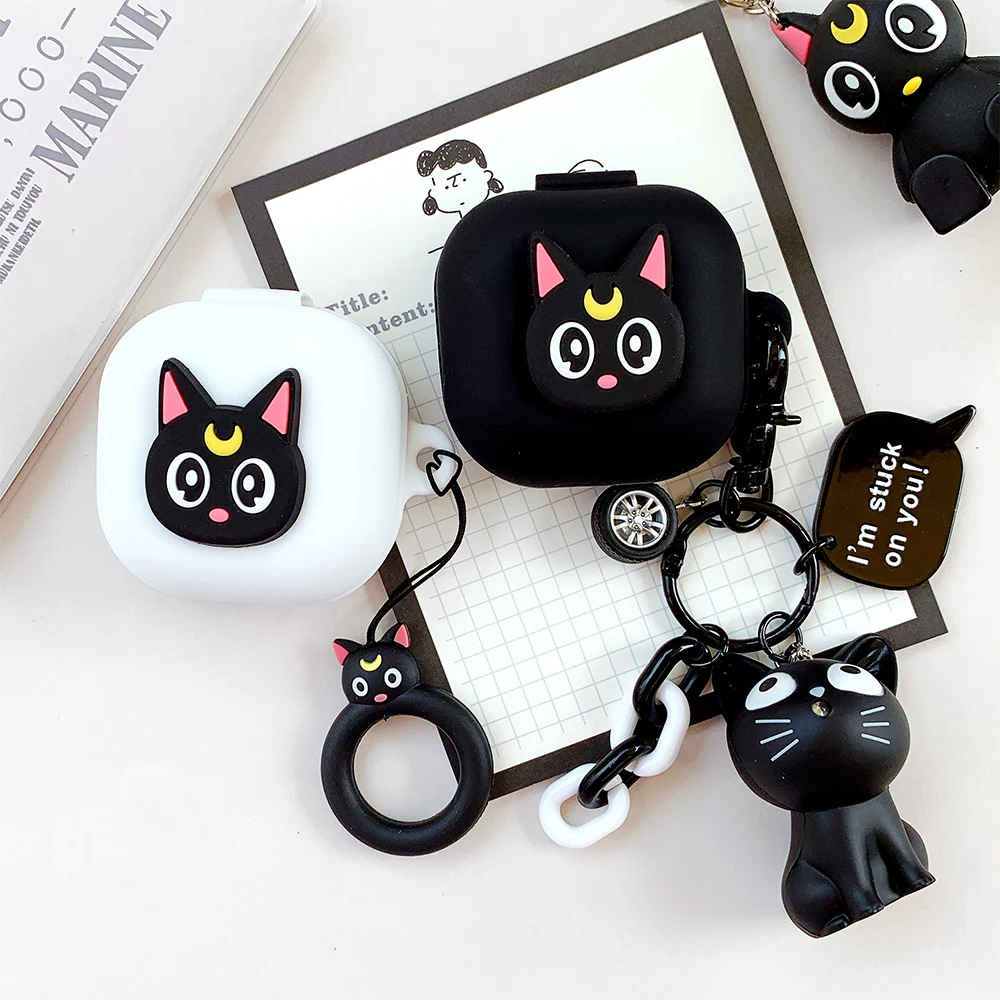 

Cute Cat Cartoon Earphone Cover for Samsung Galaxy Buds Live Case Anti-shock Silicone Case for Galaxy Buds Live 2020 Headphone