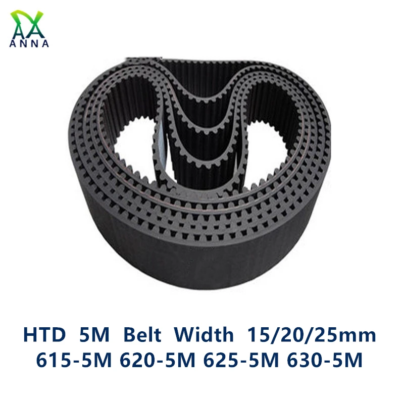 HTD 5M Timing belt C=615/620/625/630 width 15/20/25mm Teeth 123 124 125 126 HTD5M synchronous Belt 615-5M 620-5M 625-5M 630-5M |