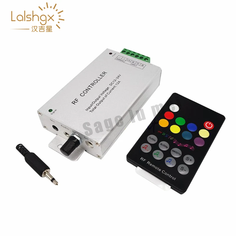 

DC12-24V 18 Keys Audio input Wireless RF Remote Controller,LED Music Sound Control RGB led Controller Dimmer RGB LED Tapes light