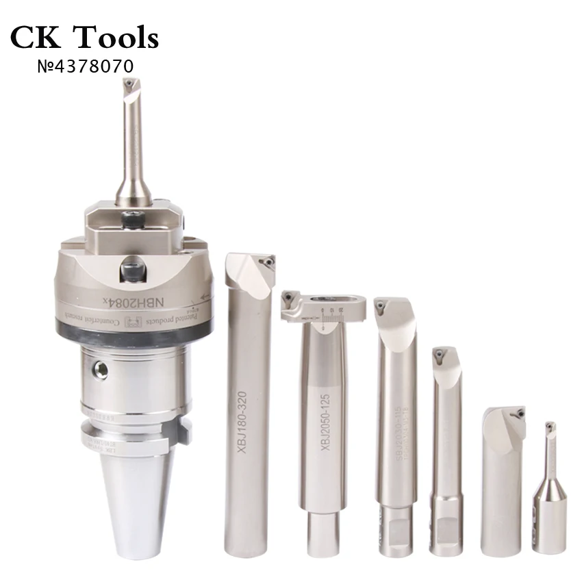 Boring system DIN69871 SK40 NBH2084X high Precision 0.005mm NBH2084 boring head with 7Ppcs XBJ boring bars CNC tools