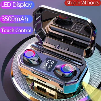 

3500mAh Bluetooth Earphones Wireless Earbuds Touch Control LED With Microphone Sport Waterproof Headsets Earbuds Earphone