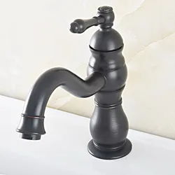 Black Oil Rubbed Brass Bathroom Kitchen Basin Sink Faucet Mixer Tap Swivel Spout Single Lever One Hole Deck Mounted msf817