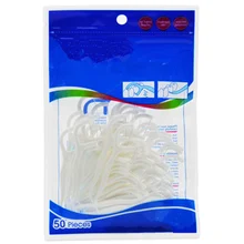 50 шт./партия зубная нить гигиена полости рта зубные палочки зубная вода нить зубочистка зубочистки рта ABS нить с портативным чехлом