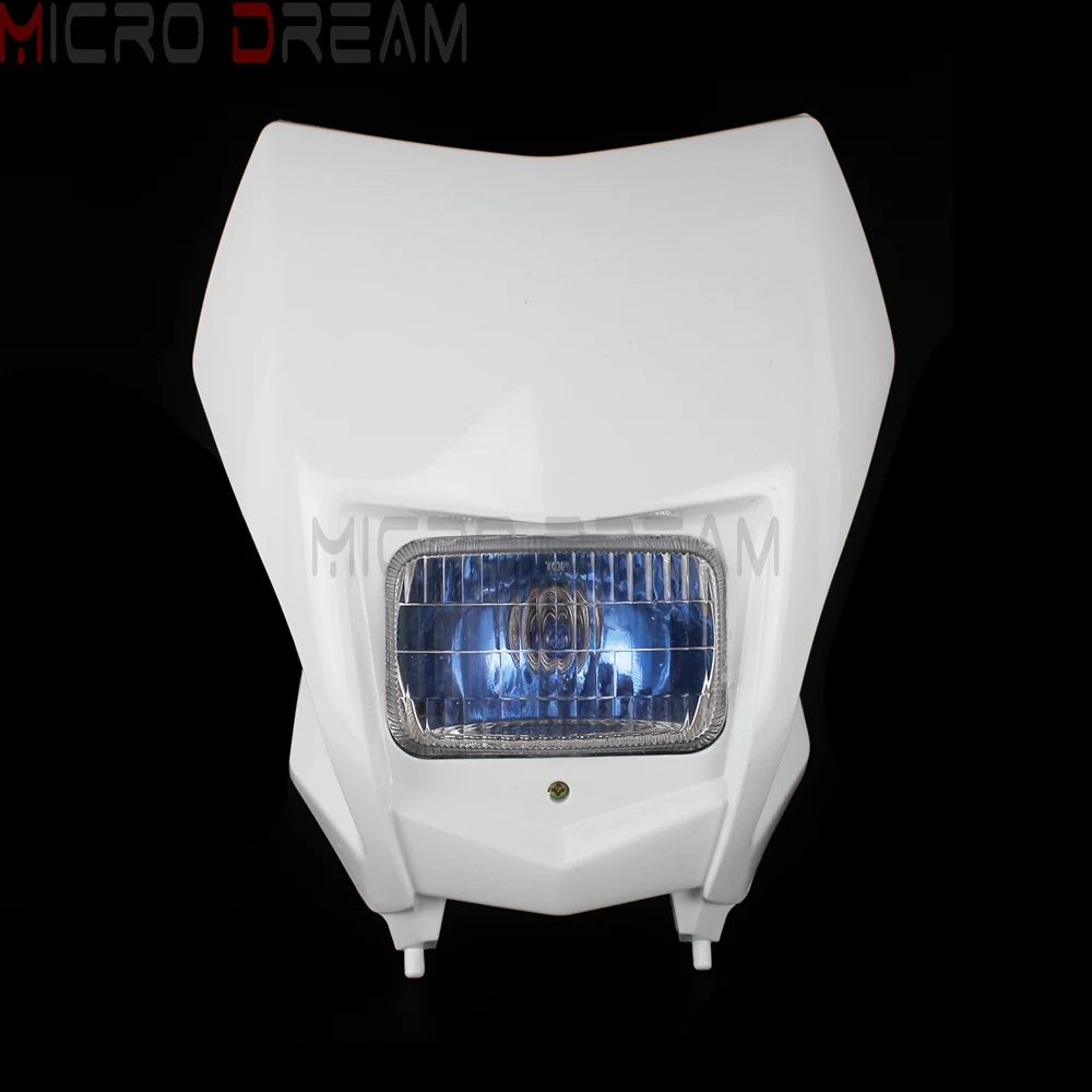 Черный Мотокросс по бездорожью, обтекаемые фары для Honda CRF150F CRF230F- Yamaha WR450F WR250F YZ Dirt Pit спереди маяк - Цвет: Белый
