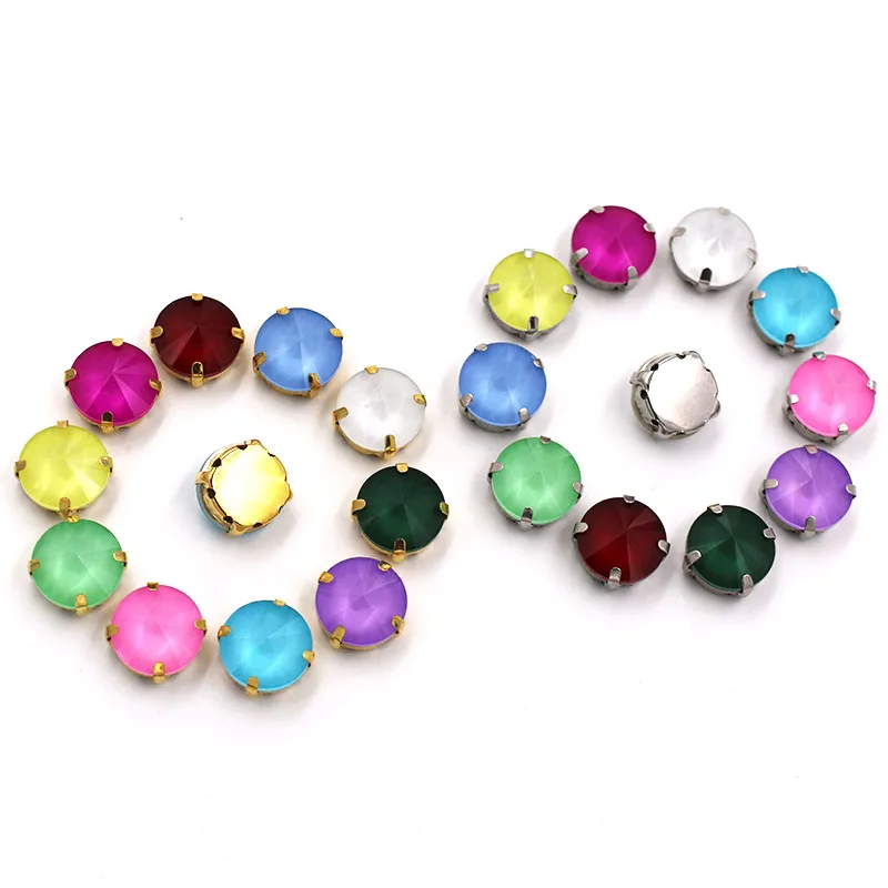 

Wedding Decorations Round Shape Glass Crystal Stones Sewing Claw Setting Mocha Rivoli Rhinestones For Clothing/Dess/Shoes/Bags