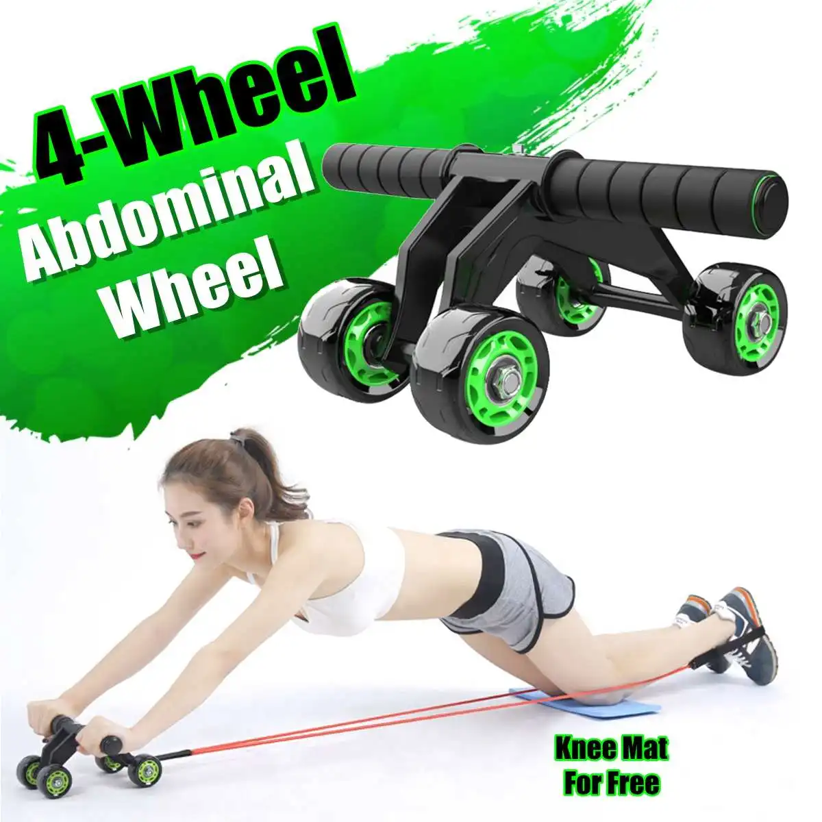 Home Fitness Attrezzature Per Esercizi Muscolari Rullo Addominale A Quattro Ruote Power Wheel Ab Roller Gym Roller Trainer Training