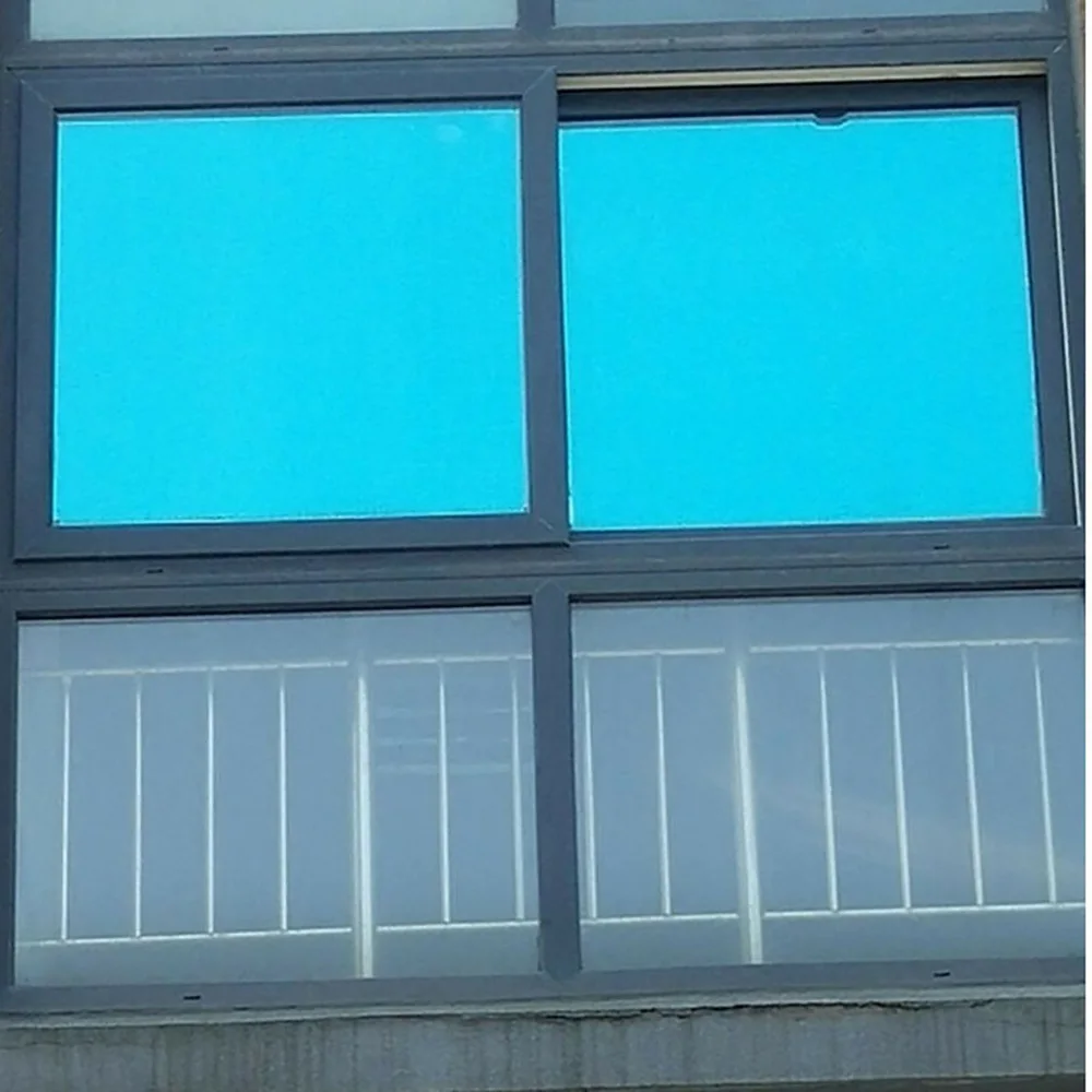 

SUNICE Window Solar Tint 1.52x20m Blue&Silver Mirror Reflective Glass Sticker Anti UV Self Adhesive Film Heat Control Privacy