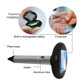 

With LED Light Mole Yard Ultrasonic Pest Repeller Outdoor Garden Spikes Animal Lawn Snake Mouse Deterrent Solar Powerd Gopher