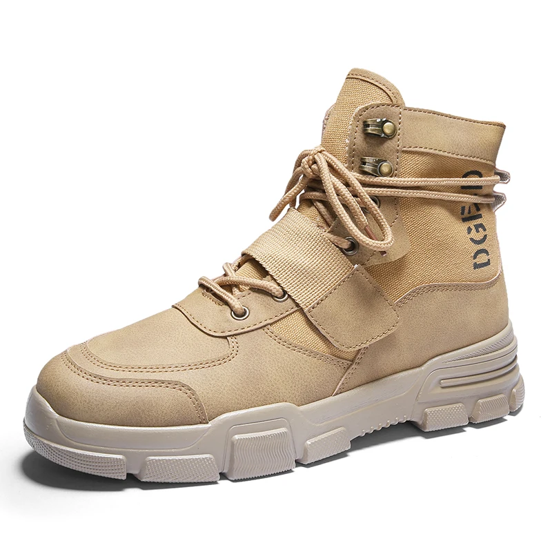 Khaki Jackshibo/мужские модные ботильоны martin; зимняя уличная теплая Повседневная обувь для мужчин; теплые зимние ботинки; мужские ботинки с меховой подкладкой - Цвет: Khaki