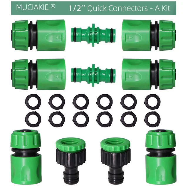 Muciakie Garden Víztögzés Abs Gyors Csatlakozók 1/2 ' Csőcsatlakozó Adapter Ízületi Hosszabbító Készlet Az Öntözési Autó Mosásához - Image 2