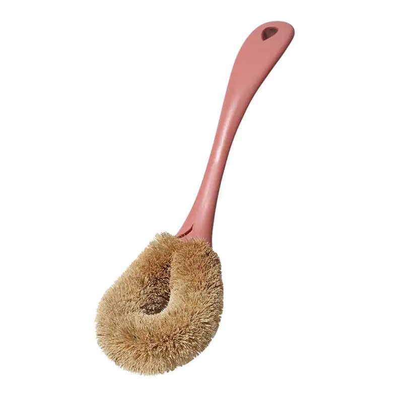 KR0684DP Бытовая кухонная многофункциональная щетка для очистки Экологически чистая Кокосовая посуда из волокна щетка с длинной ручкой горшок щетка - Цвет: KR0684DP