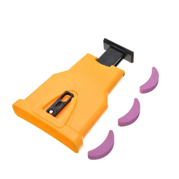 

Yellow Chainsaw Teeth Sharpener Grinding Saw Chain Sharpener With 3Pcs Abrasive Stone Portable Grinder Woodworking Tool