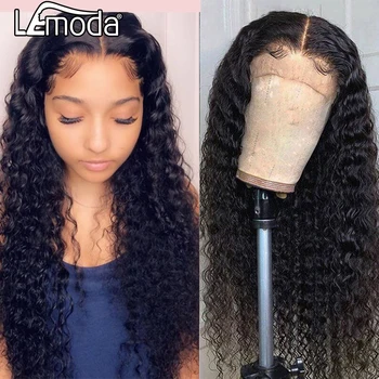 

Lemoda Lace Closure Wig Brazilian Deep Wave Wig 4x4 Human Hair Wigs For Black Women Pre Plucked Lace Front Wig