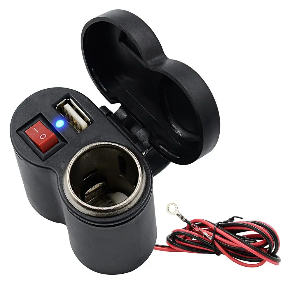 

Multifunctional Motorcycle USB Mobile Phone Charger Cigarettes Lighter Adapter