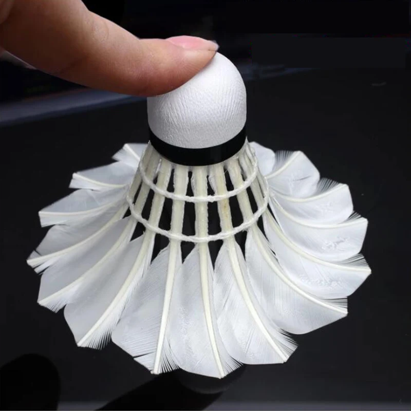 12PCS/Pack Plastic Shuttle Cork Badminton Shuttlecock Badminton Birdies Bedminton Goose Feather Ball Train Accessories