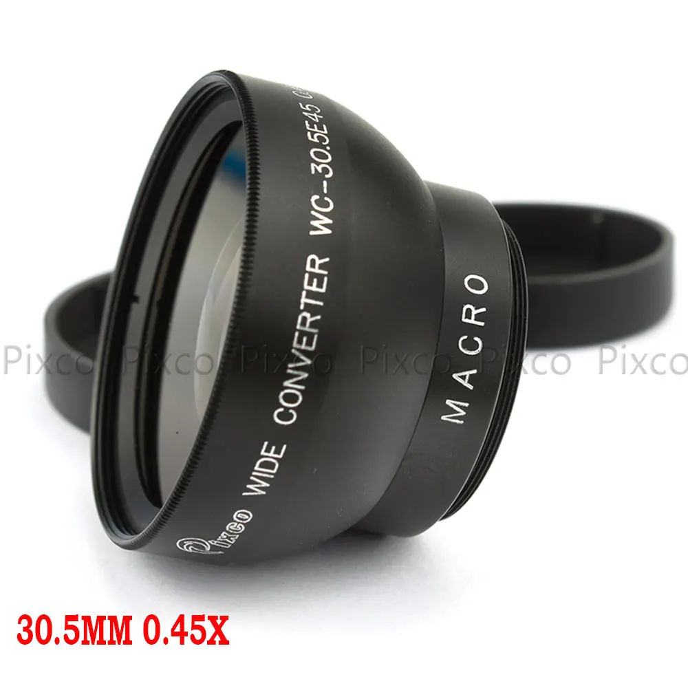 30,5 мм 0.45X Широкоугольный объектив с макро для Canon Nikon Pentax Sony, Panasonic(черный