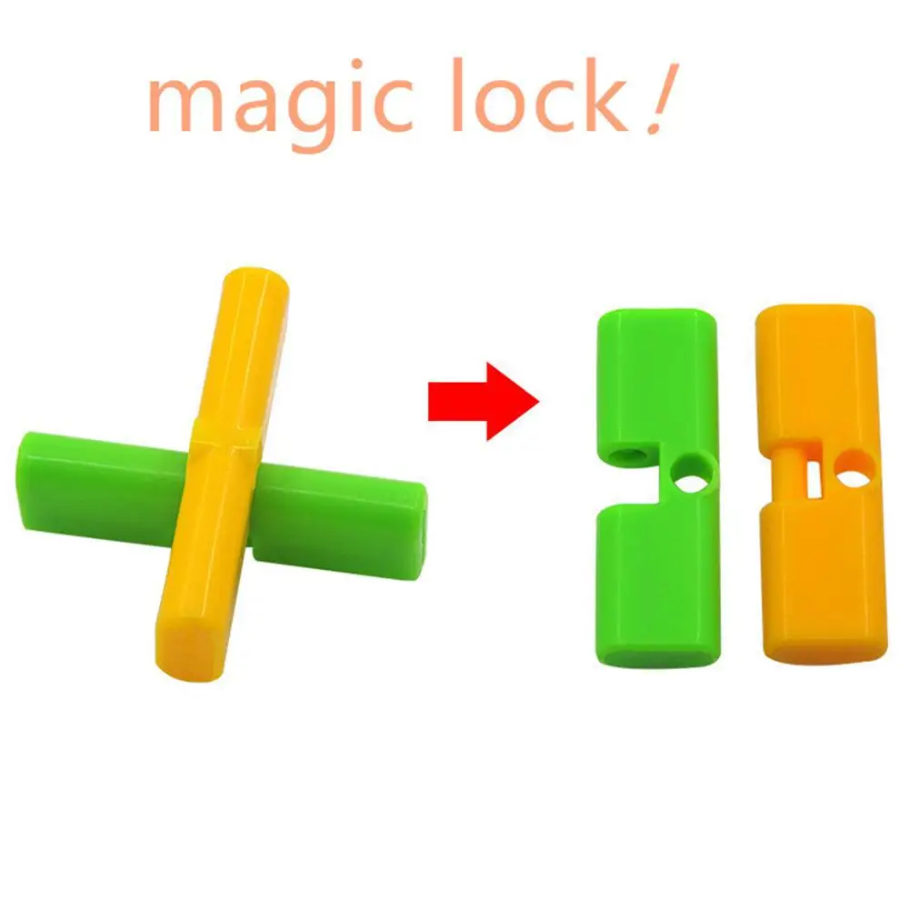 

1pc Magic Trick Props Magical Cross Interesting Lock Automatically Unlock Close-up Stage Performance Toy