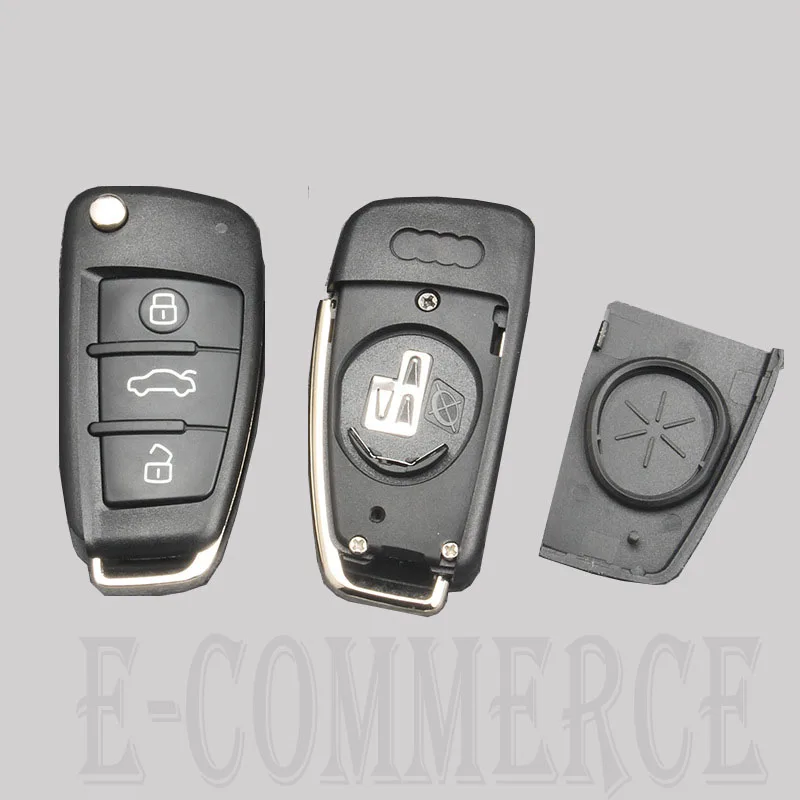 For Audi car key shell, Audi A3 A4L A6L Q3 Q5 Q7 TT car folding key shell, 3 buttons glow plugs