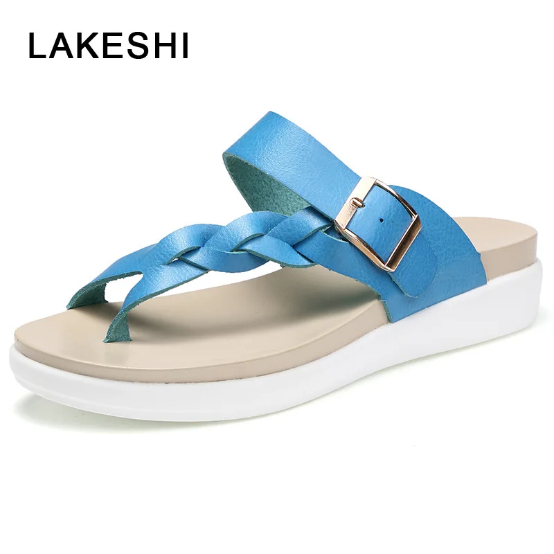 

Fashion Women Sandals Summer Shoes Buckle Flip Flops White Flat Sandals Flip-Flops Women Shoes