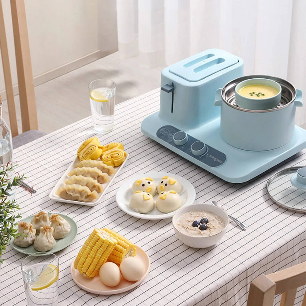 DL-3405 многофункциональная машина для завтрака, домашний тостер, маленький горячий горшок, кастрюля, набор деревянных лопаток, сковорода