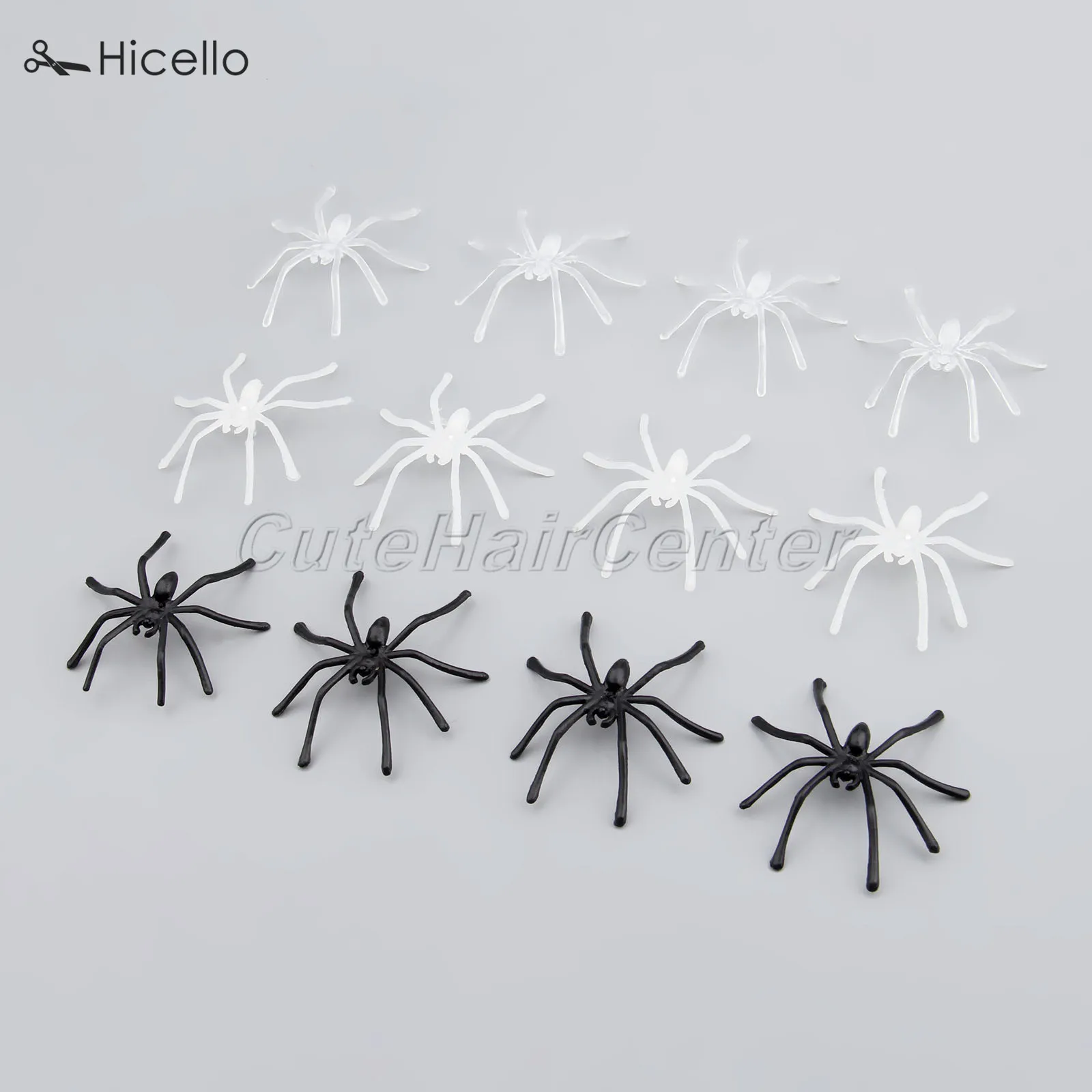20PCS Simulation Plastic Spiders Black Noctilucent Luminous 4.5*5 CM Halloween Prank Joking Toys for Birthday Party Decoration