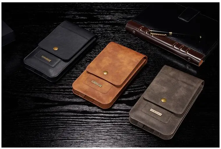 Многофункциональная Кожаная сумка, бумажник для карт, менее 6,5 и 5,2 кожаный чехол для мобильного телефона с гарнитурой