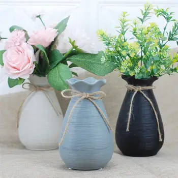 

1pc Indoor Flower Container Simple Desktop Vase Room Decorative Vase Ceramic Flower Vase for Home Store Office