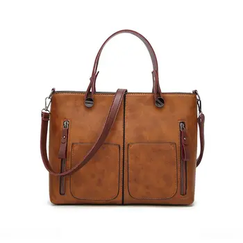 

ASDS-Vintage Women Shoulder Bag Female Causal Totes for Daily Shopping All-Purpose High Quality Handbag(Brown)