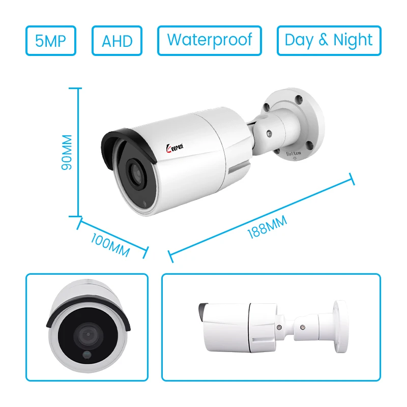 Хранитель 4CH 5MP DVR система видеонаблюдения комплект 4 шт. Водонепроницаемая уличная камера AHD 5MP камера безопасности Система 4CH комплект видеонаблюдения
