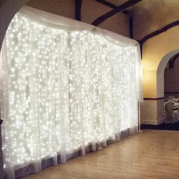 

Fairy String Light Curtain Garden Romantic Fairy Light Fairy String 300LED USB Parties Yard Wedding Landscape Lamp Xmas Decor