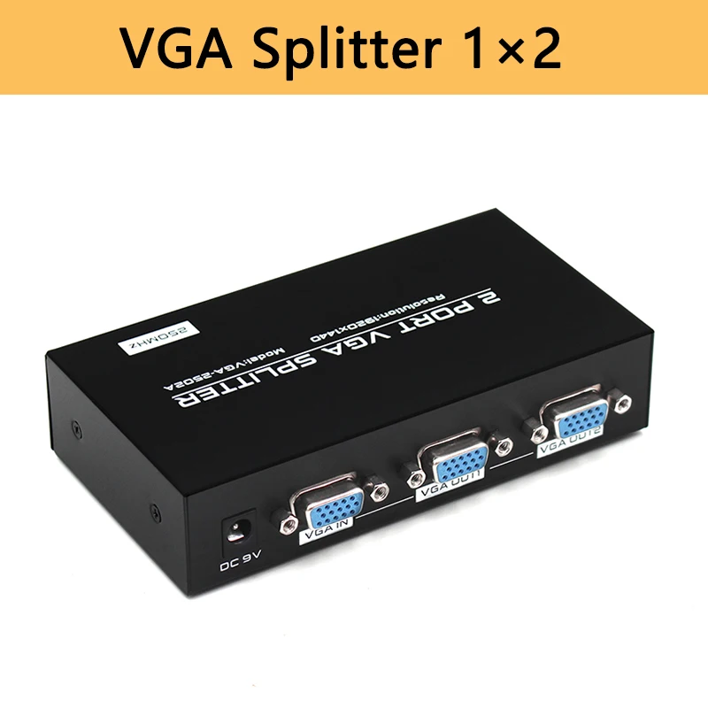 VGA сплиттер 2 порта 1 шт. в монитора видео дистрибьютор Sup порт s 250 МГц для ноутбука