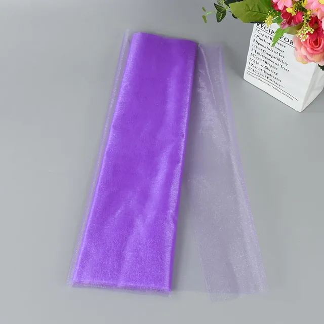 5/10m Wedding Decoration Tulle Roll Crystal Organza Sheer Fabric For Birthday Party Backdrop Wedding Chair Sashes Decor Yarn Light purple
