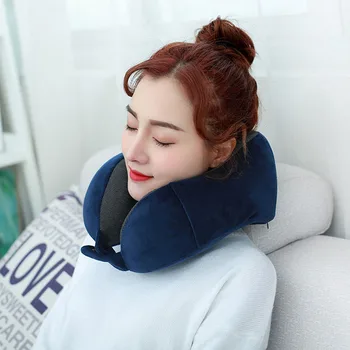 

Neck Pillow Travel Slow Rebound Memory Foam U-shaped Neck Protector Driving Airplane Rest Napping Massage Health Care Pillow