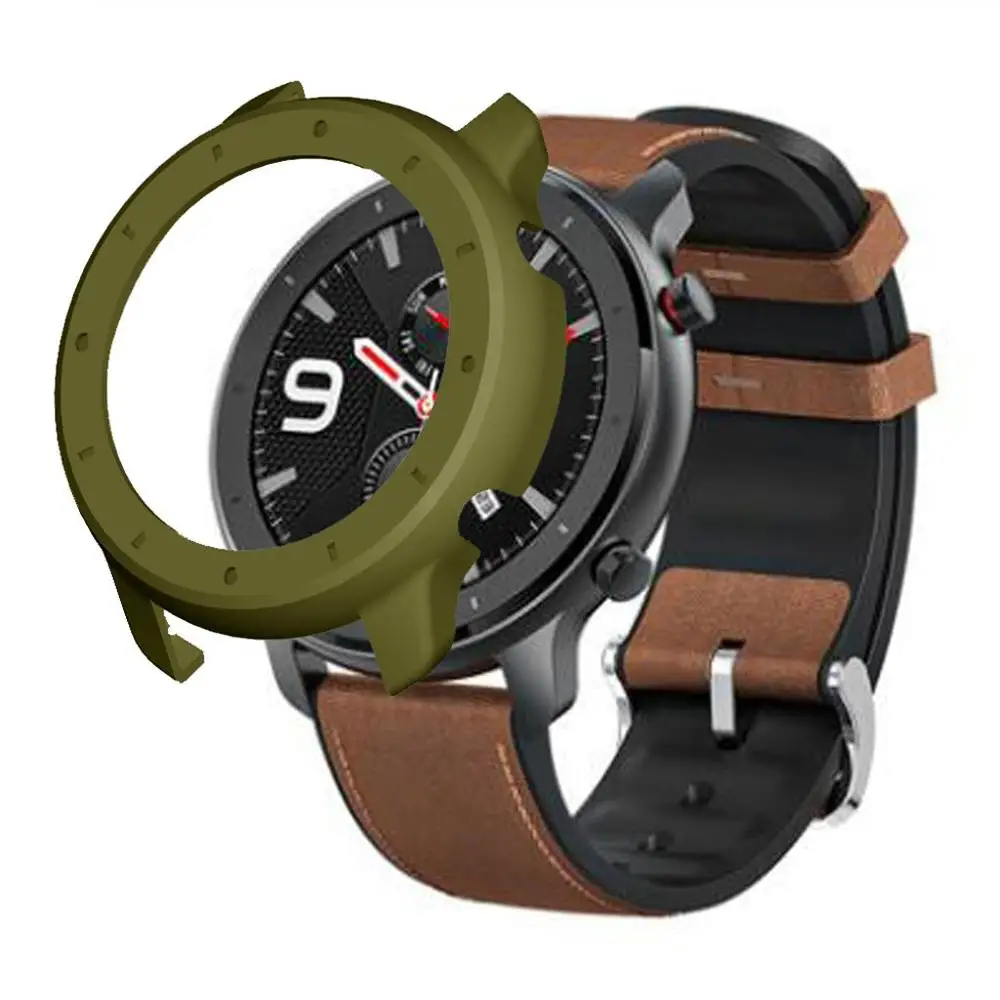 Для Xiaomi Huami amazfit GTR 47 мм Защитная пленка для экрана Замена PC чехол для часов оболочка рамка чехол s Аксессуары для умных часов - Цвет: army green