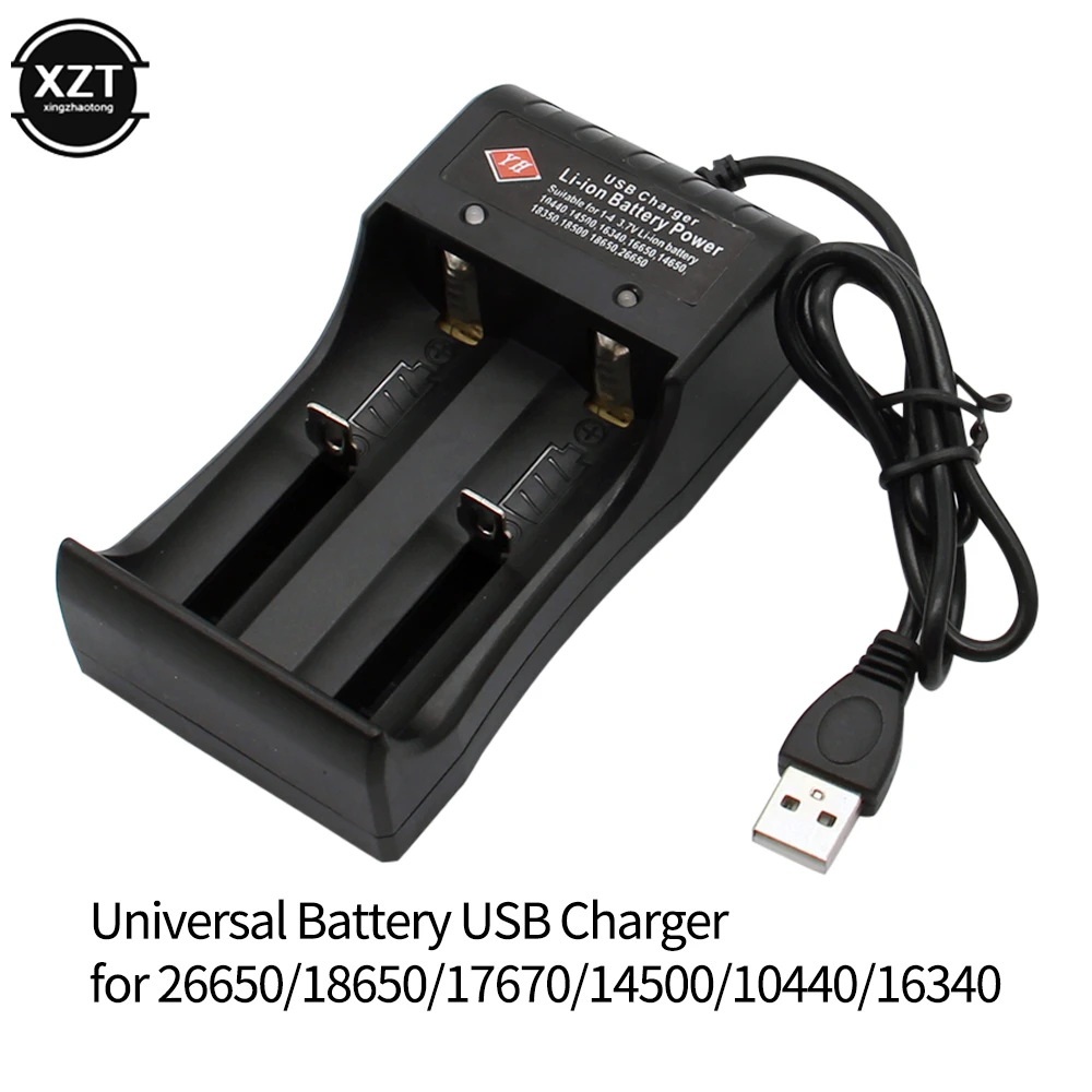 ejer forslag overvåge Universal 2 Slot Battery 3.7v Usb Charger Smart Chargering For Rechargeable  Batteries Li-ion 18650 26650 14500 - Chargers - AliExpress